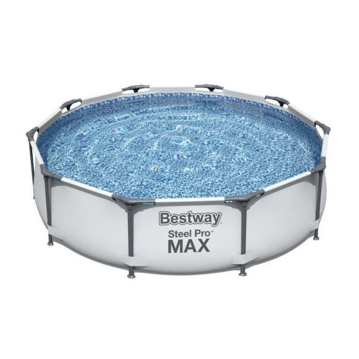 Piscine Tubulaire Ronde Bestway Steel Pro Max 3,05 X 0,76 - Gris Clair