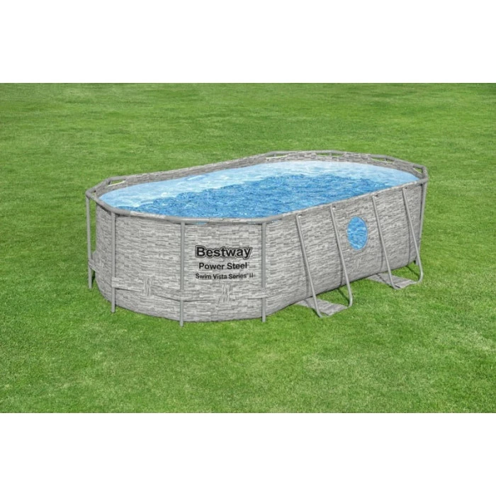 Piscine Tubulaire Ovale Bestway Power Steel Swim Vista 4,27 X 2,50 X 1 M â Image 4