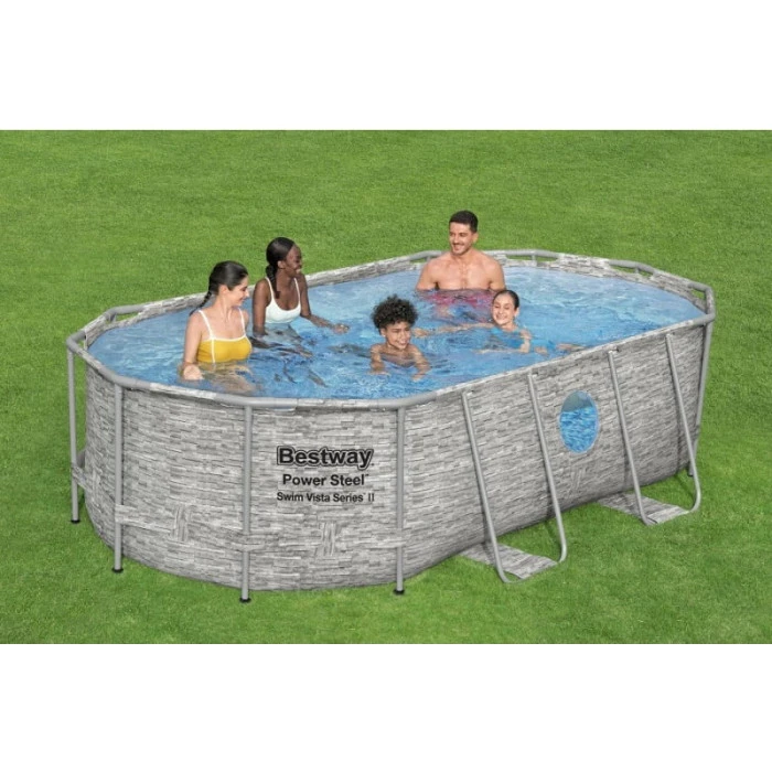 Piscine Tubulaire Ovale Bestway Power Steel Swim Vista 4,27 X 2,50 X 1 M â Image 5