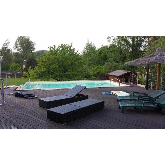 Piscine En Bois Rectangulaire Ubbink Azura 5,05 X 3,50 X 1,26 M - Liner Bleu â Image 3
