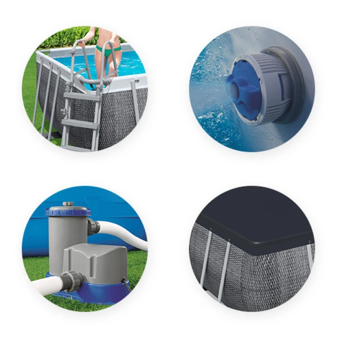 Piscine Tubulaire Bestway Power Steel Rotin Gris 5,49 X 2,74 X 1,22 M â Image 2