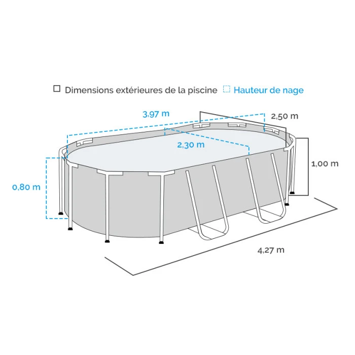 Piscine Tubulaire Ovale Bestway Power Steel Swim Vista 4,27 X 2,50 X 1 M â Image 2