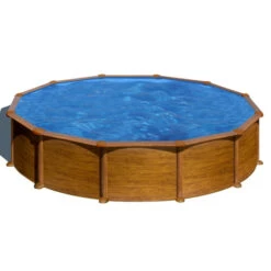 Piscine Ronde Acier Gre Mauritius Imitation Bois - Ă 5,50 X 1,32 M