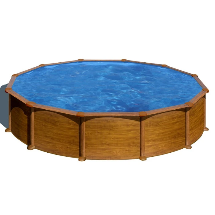 Piscine Ronde Acier Gre Mauritius Imitation Bois - Ă 5,50 X 1,32 M