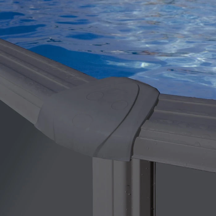 GRE Piscine Ovale Acier GrĂ© Gris Anthracite - 7,30 X 3,75 X 1,20 M â Image 6