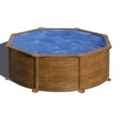 Piscine Ronde Acier Gre Mauritius Imitation Bois - Ă 3,50 X 1,32 M