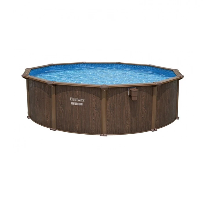 Piscine En Acier Bestway Hydrium Effet Bois Ă 4,90 X H 1,30 M