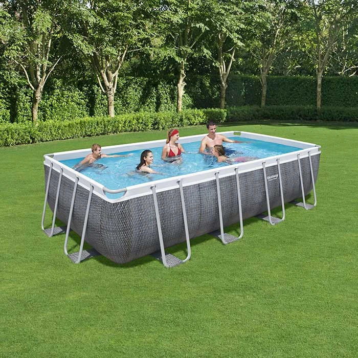 Piscine Tubulaire Bestway Power Steel Rotin Gris 5,49 X 2,74 X 1,22 M â Image 4