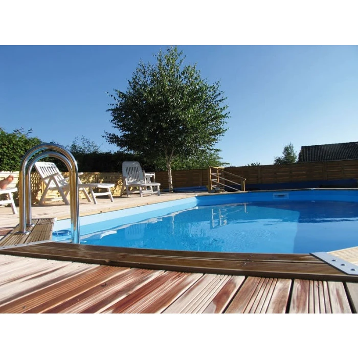 Piscine En Bois Octogonale Ubbink Azura 6,10 X 4 X 1,20 M - Liner Bleu â Image 3