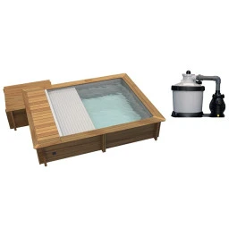 Piscine Urbaine Procopi En Bois 4,2 X 3,5 M - Couverture Automatique, Coffre, Filtration Ă Sable