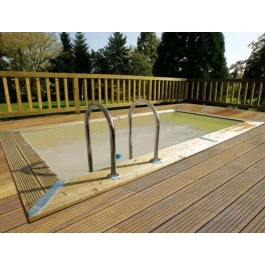 Piscine En Bois Rectangulaire Ubbink Linéa UrbanPool 4,50 X 2,50 X 1,40 M - Liner Beige