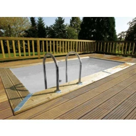 Piscine En Bois Rectangulaire Ubbink Linéa UrbanPool 4,50 X 2,50 X 1,40 M - Liner Gris
